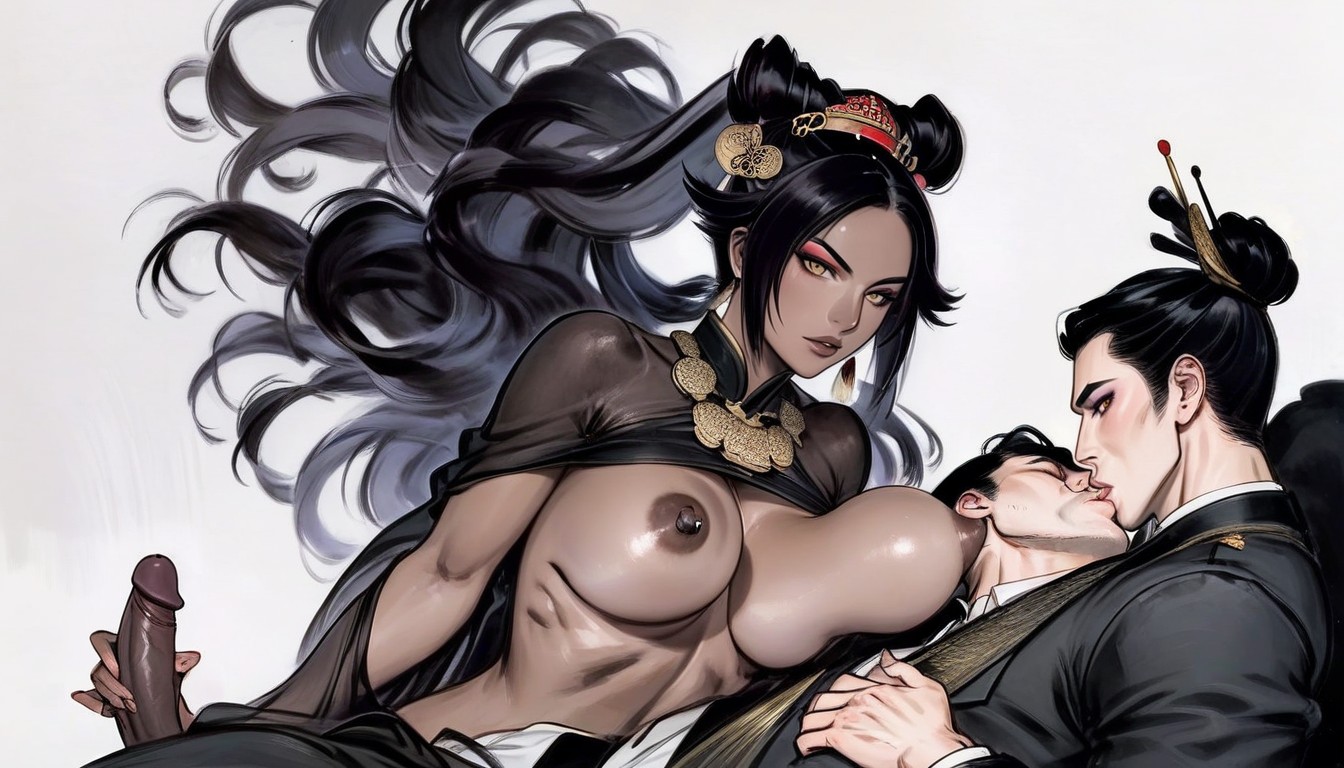 Realistic Face, Upper Body, Luxurious Hair Ornament Hentai IA
