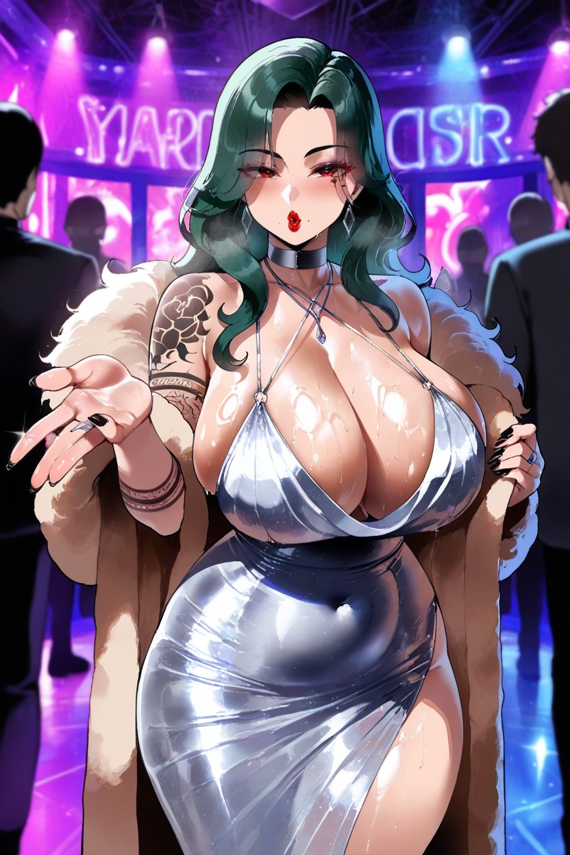 Pursed Lips, Abrigo De Piel, Blowing Viewer A Kiss Hentai IA