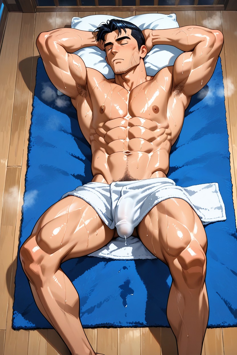 Sleep, Naked, Male Genitals Only AI Gay Porn