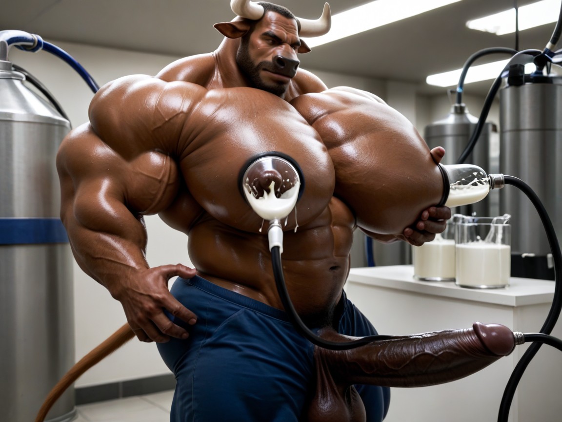 Big Bulge, Self Suck Nipple, Brown Skin AI Gay Porn