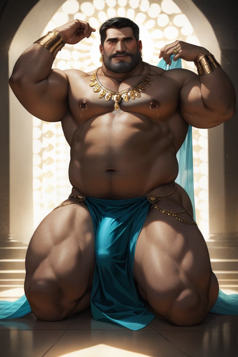 Golden Sunlight, Thick Thighs, Face Down Ass Up AI Gay Porn