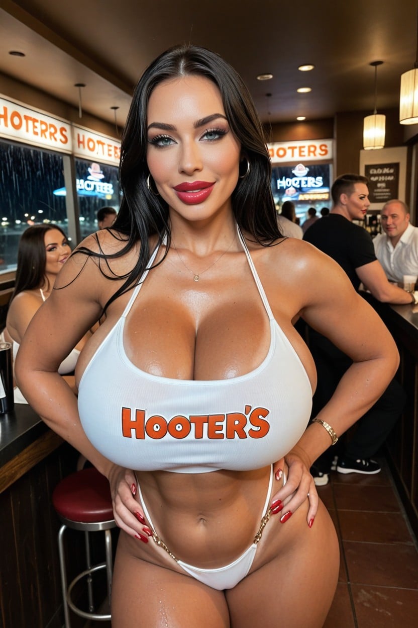 Muslos Gruesos, Red Lipstick, Muslos Expuestos Porno IA