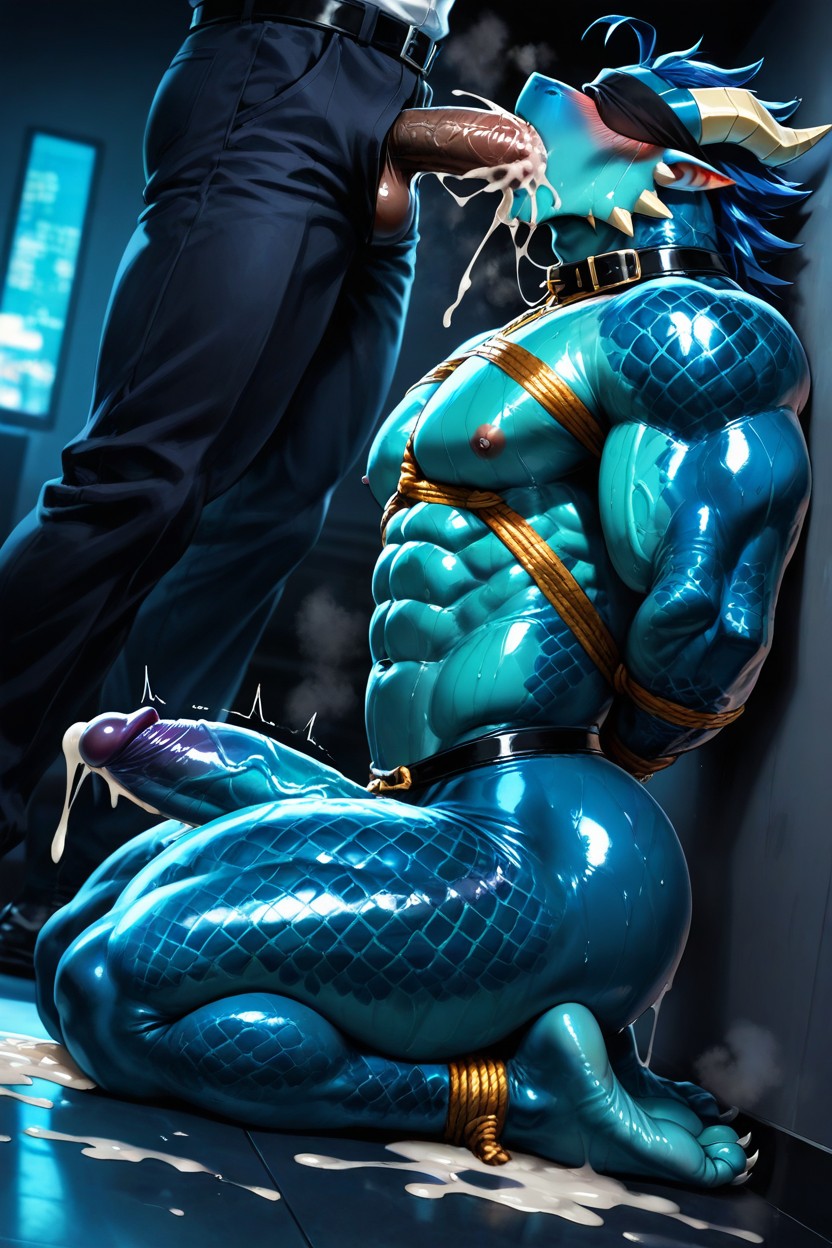 Forbidden Vibe, Soft Blue Mood Lighting Casting Erotic Shadows Across His Body, Extremely Large Ass AI Gay Porn
