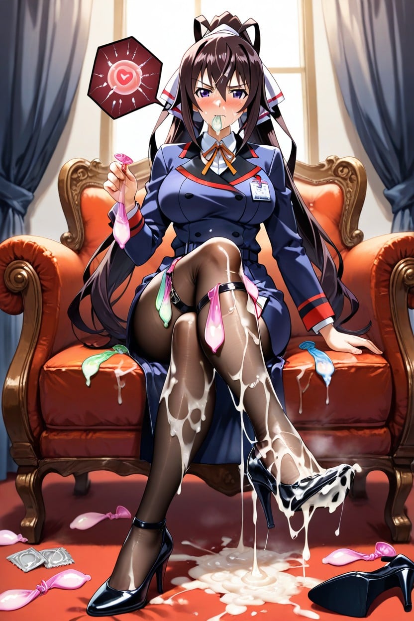 Medium Ass, Heel Raised, Cum On Clothes Huge Amount Of Cum Hentai AI Porn