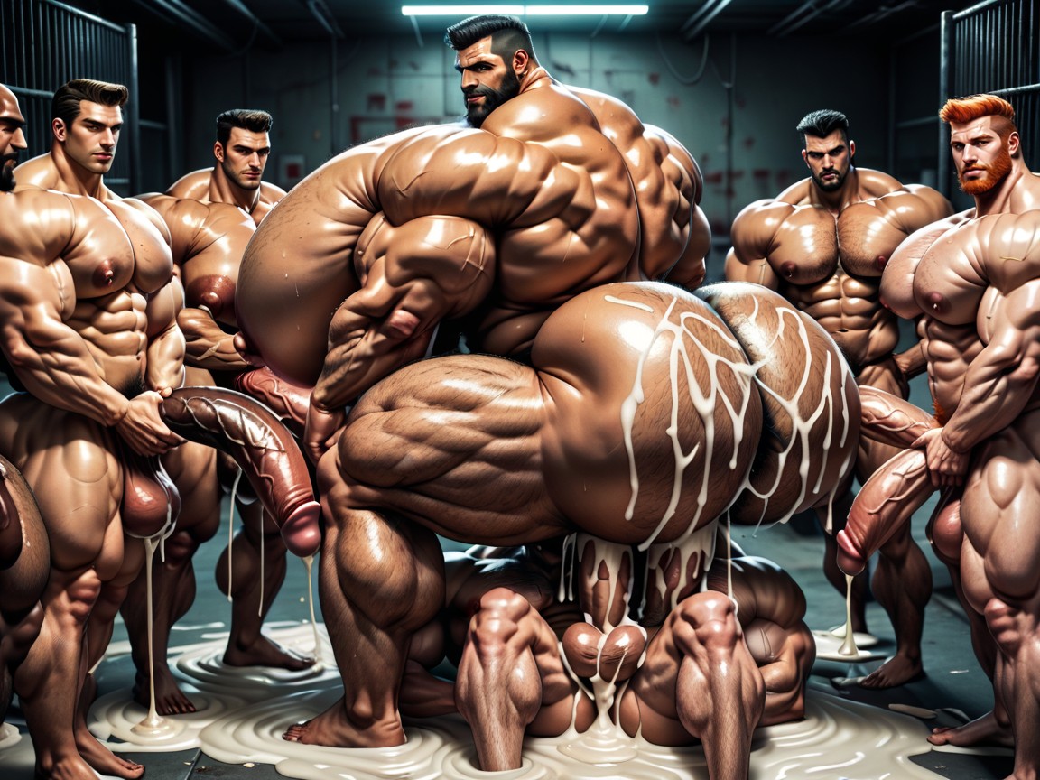 Huge Hyper Nipples, 25+, Hyper Bulky AI Gay Porn