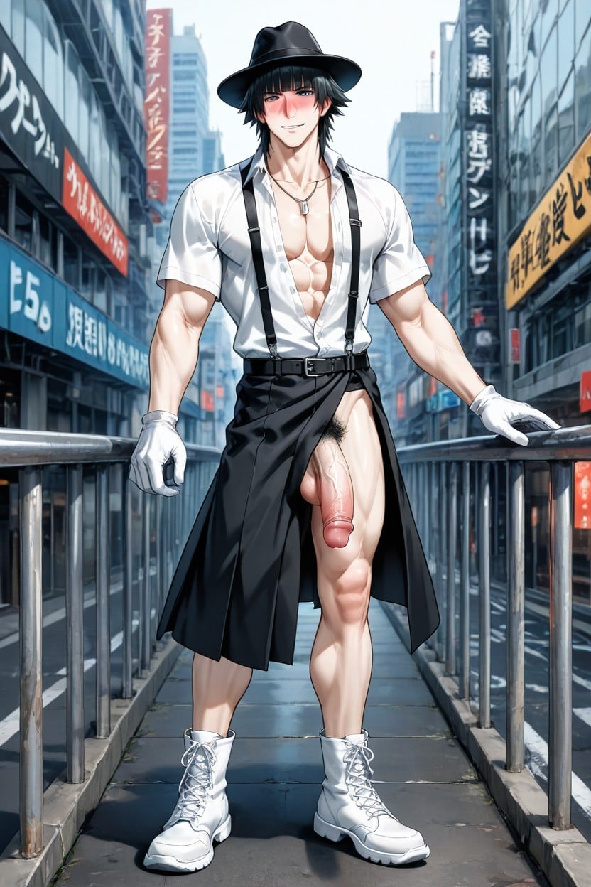 Massive Pennis, White Boots, Modern City AI Gay Porn