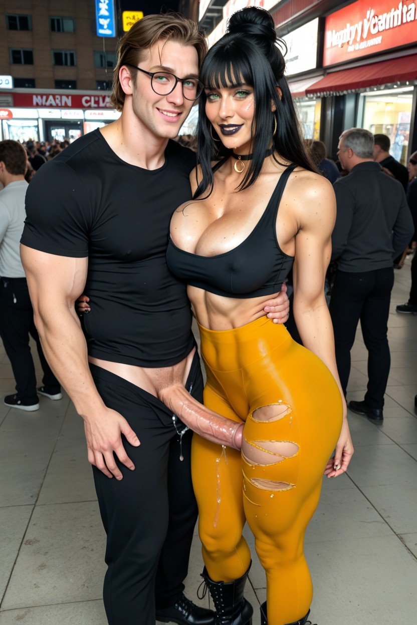 Roupas Molhadas, Correia, Hyper Bulging Cleavage Pornografia de IA
