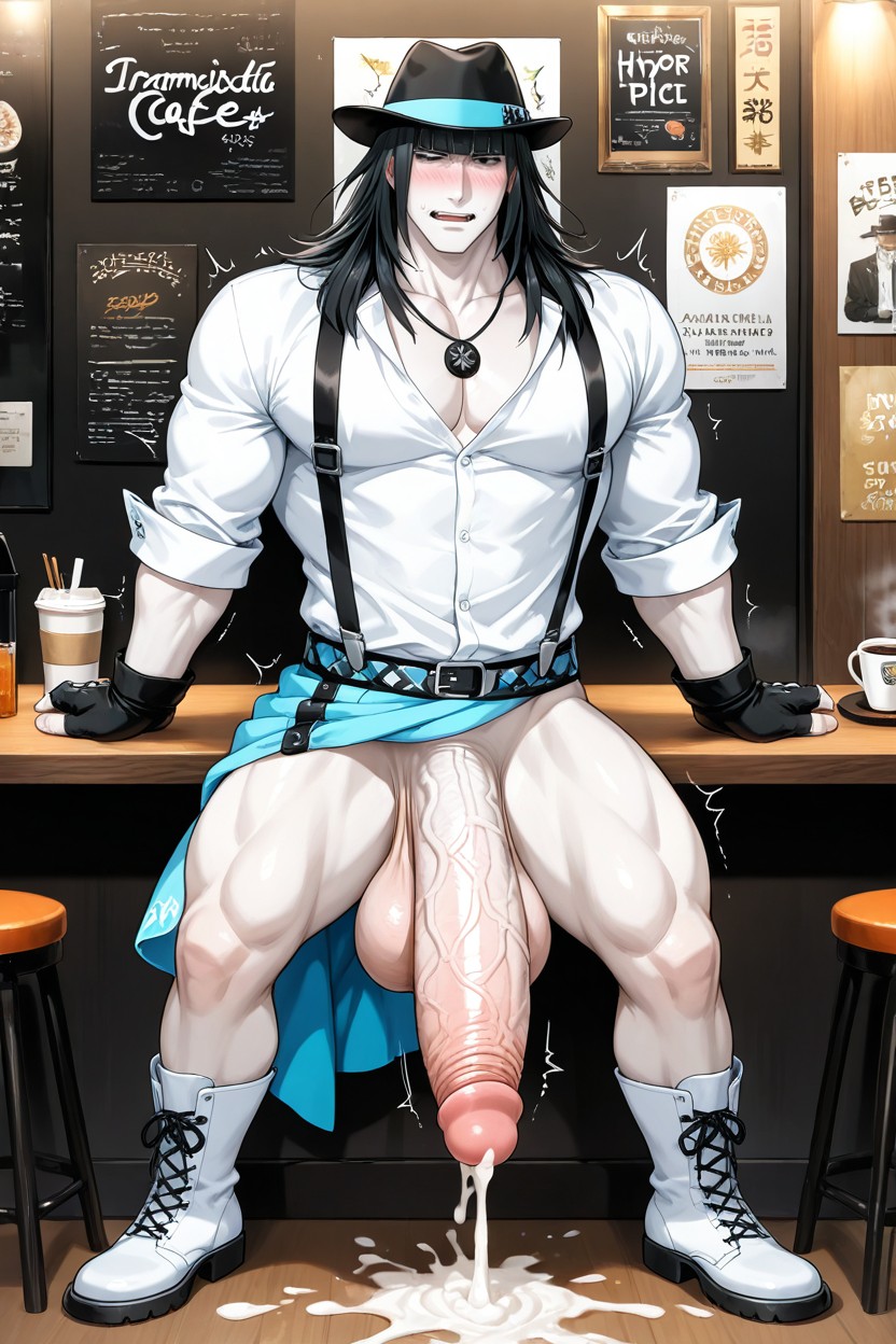 Medium Length Straight Dark Hair, Solo, 25+ AI Gay Porn