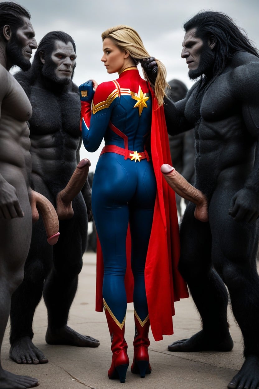 Superhero, Beautiful Blonde, Multiple Handjobs AI Porn