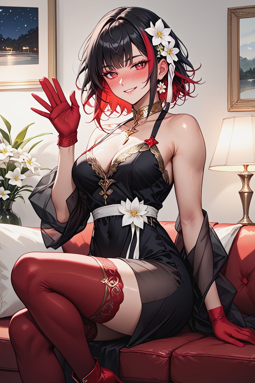 Natural Breasts, Fit Body Type, Waving At Viewer Hentai AI Porn