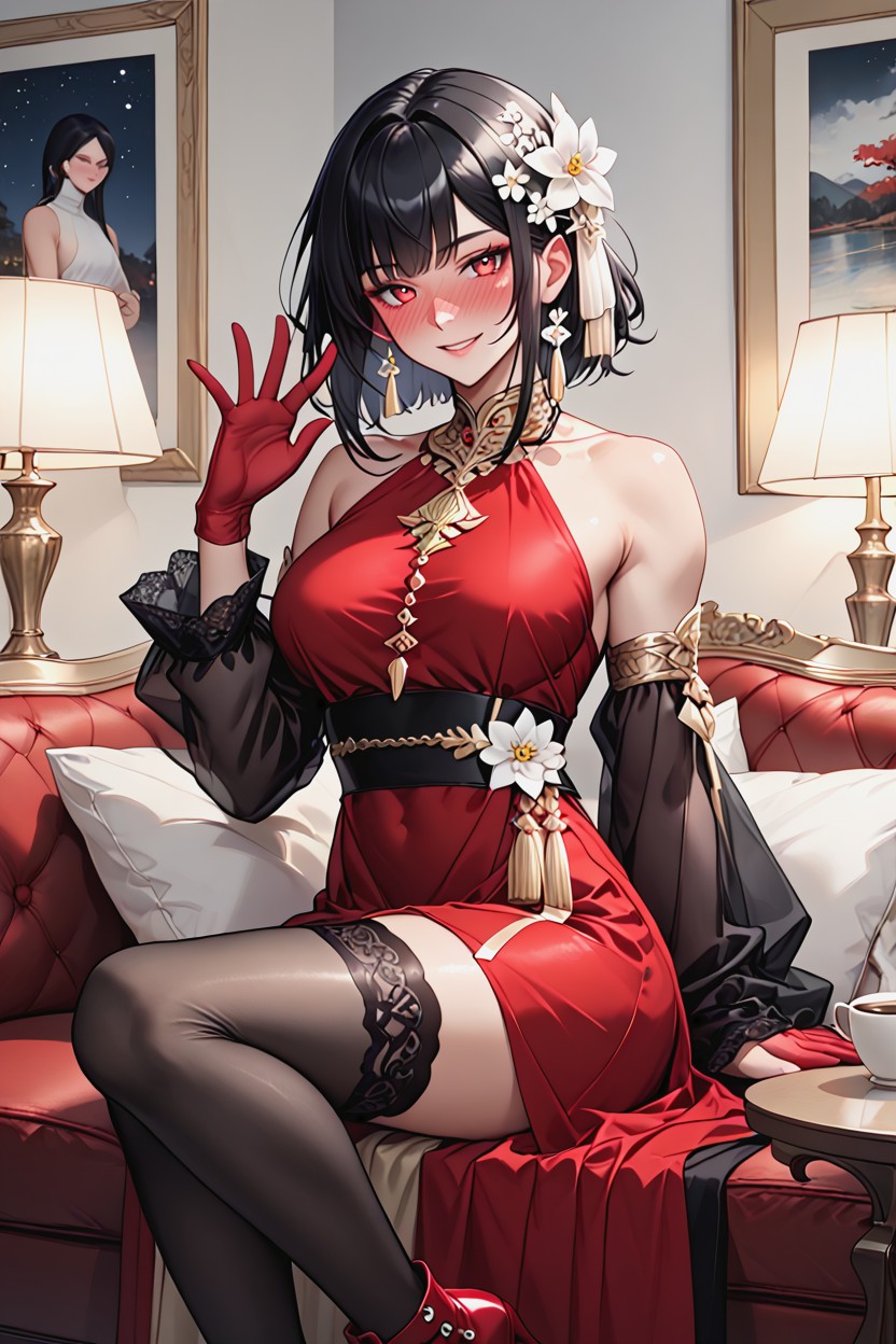 Model, Detailed Eyes, Bedroom Eyes Hentai AI Porn