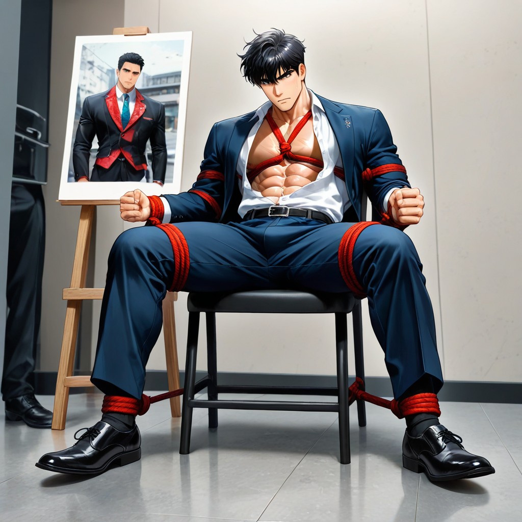 18+, Black Hair, Large AI Gay Porn