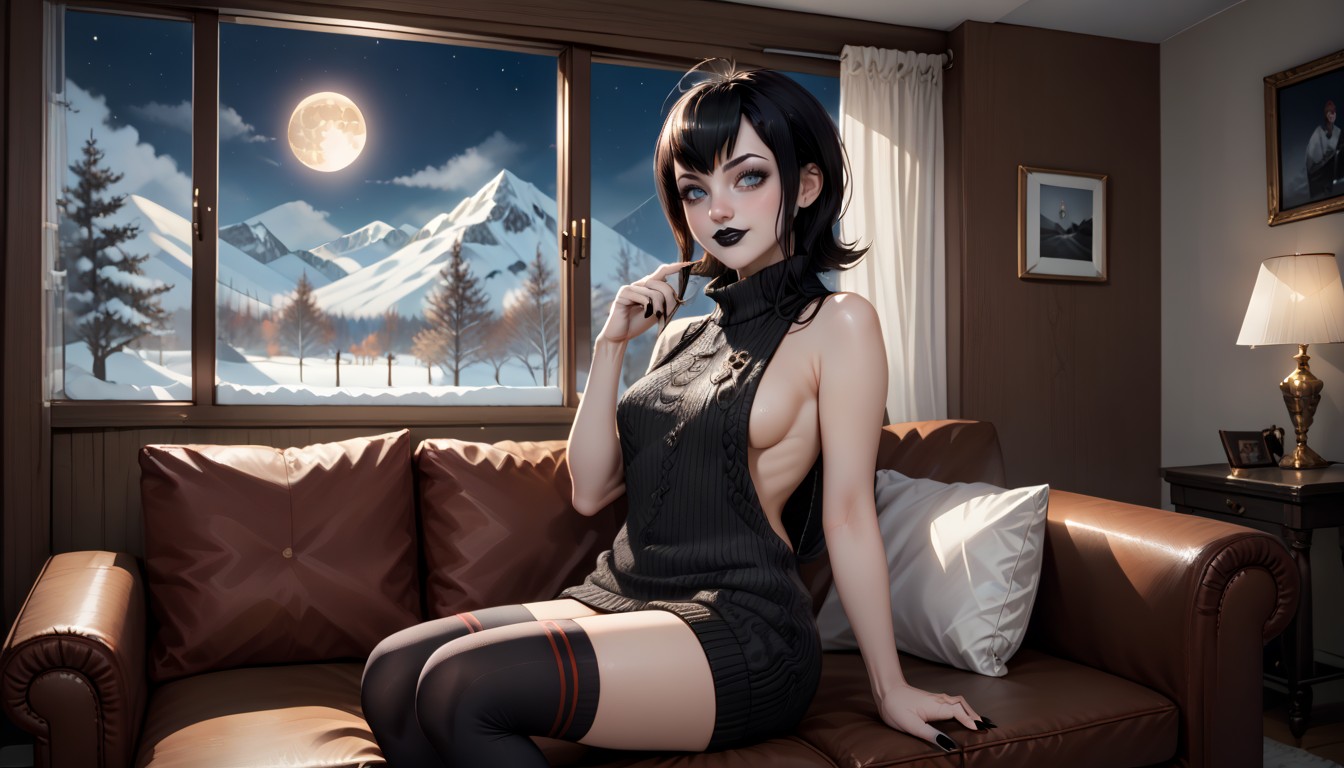 Bare Hands, Living Room, The Couch Has Realistic Dimensions Hentai AI Porn