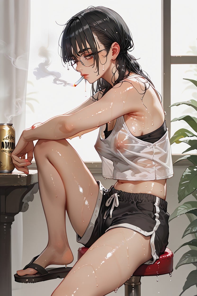Tomboy, Side View, Clamshell Pussy Hentai AI Porn