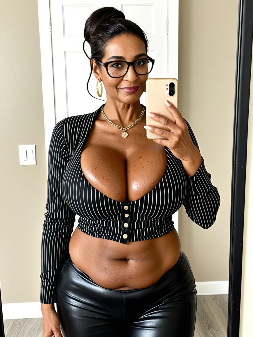 Mature, Pinstripe Indian Style Shirt, Big Belly Shemale AI Porn