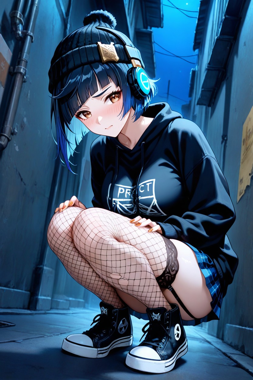 Dark Alley, Print On Sweatshirt, Shy Hentai AI Porn