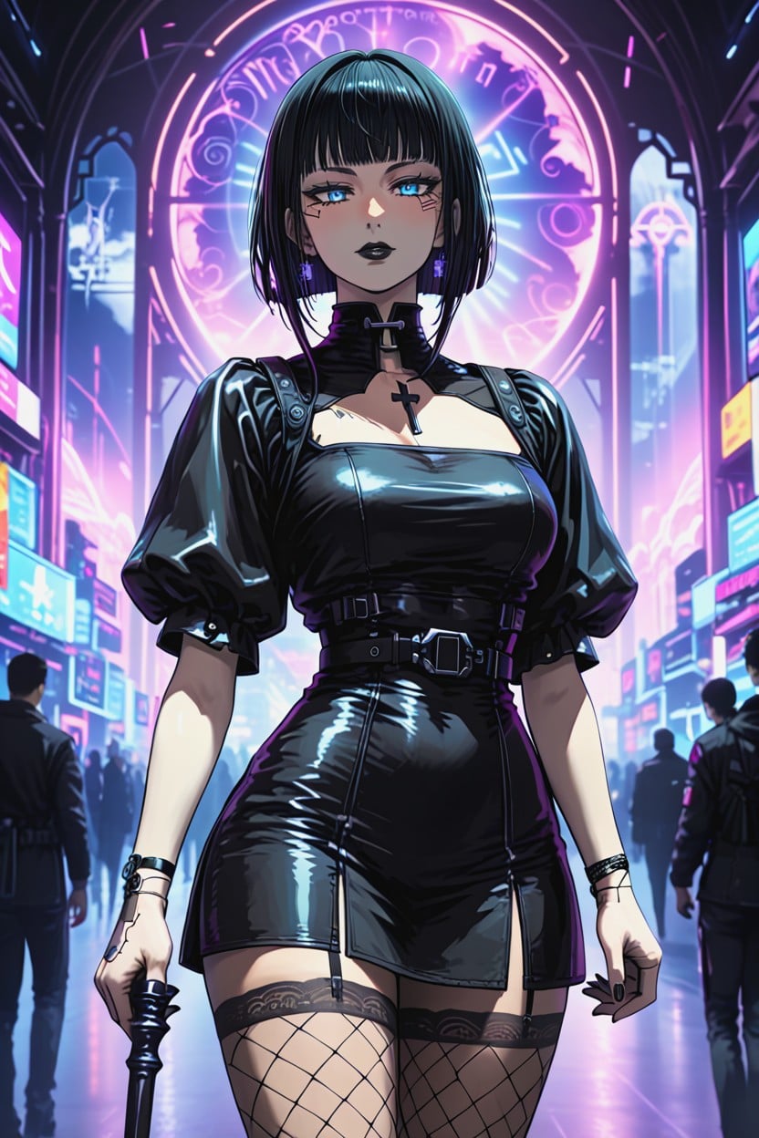 Decorative Black Goth Dress, Very Awa, Amazing Quality Hentai AI Porn