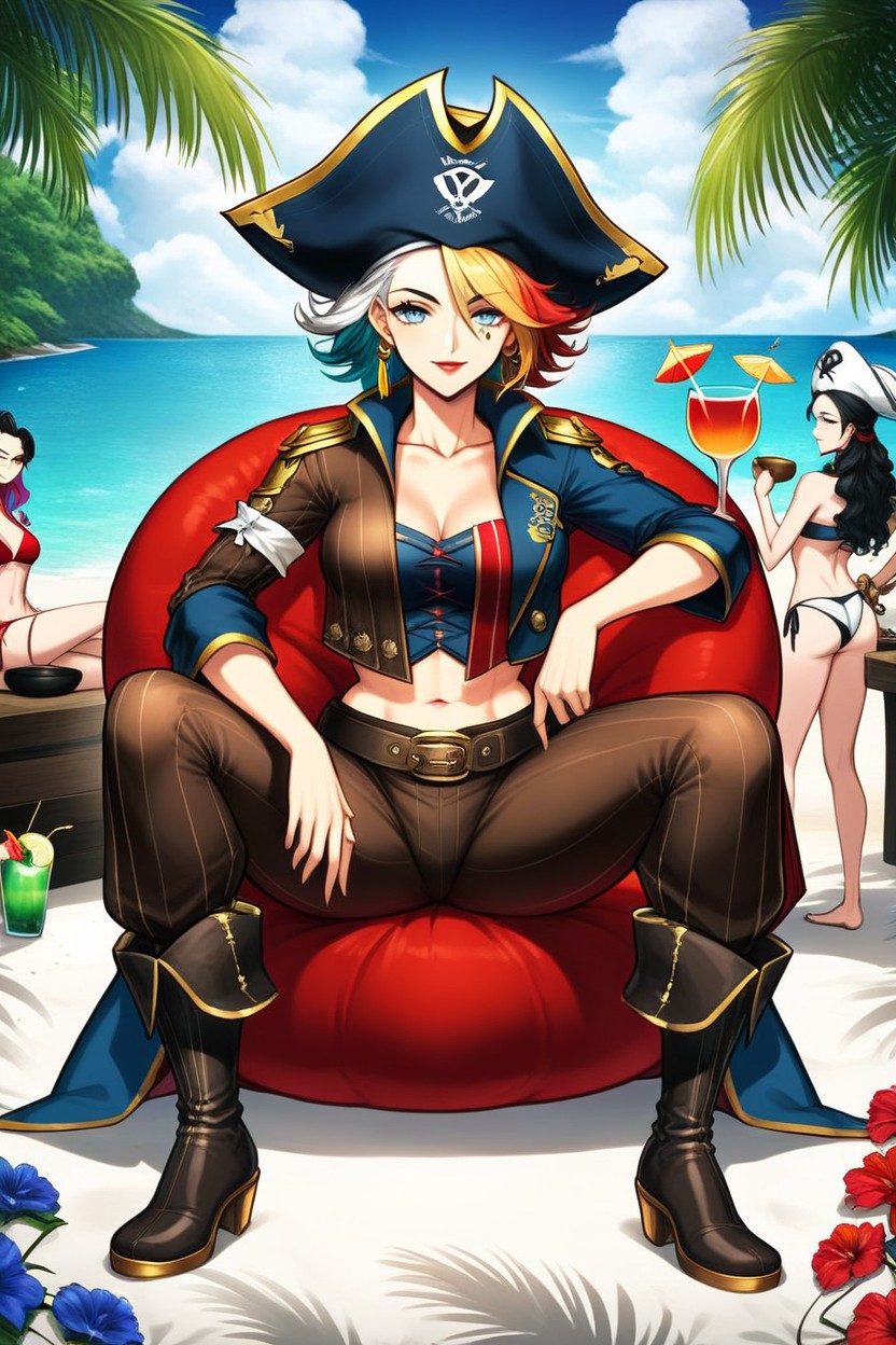 One Woman, Full Body View, Breasts Covered AI Porn