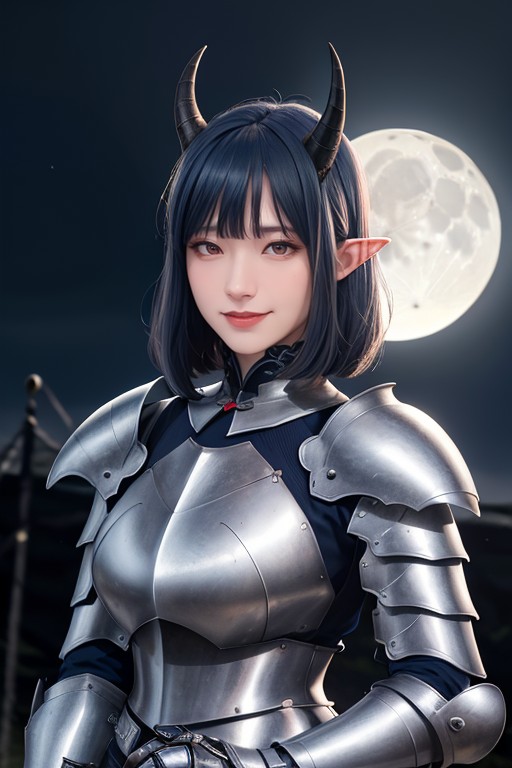 Full Armor, Moon, Blunt Bangs AI Porn