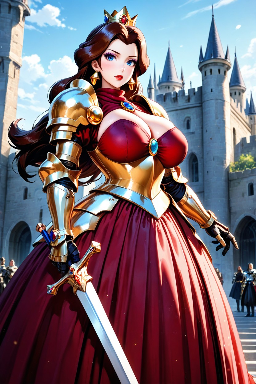 Fancy Princess Armor, Covered Breasts, Princess AI Porn