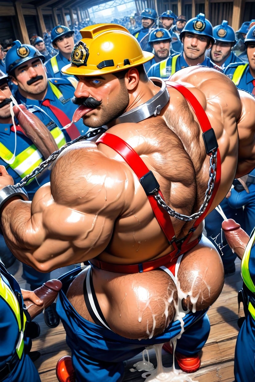 Bearded Incredibly Hairy Huge Bodybuilder Giant Daddy With Huge Arms, Huge Hands, Highly Detailed Porno IA Gay