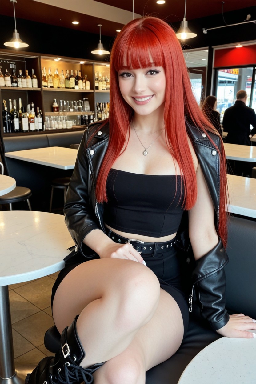 Showing Boots, Extremely Large Ass, White Skin AI Porn