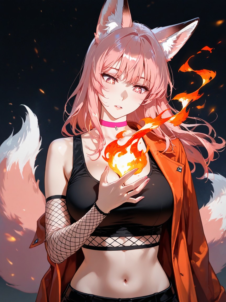 Crackle Flame, Very Aesthetic, Bright Pink Tones Hentai AI Porn