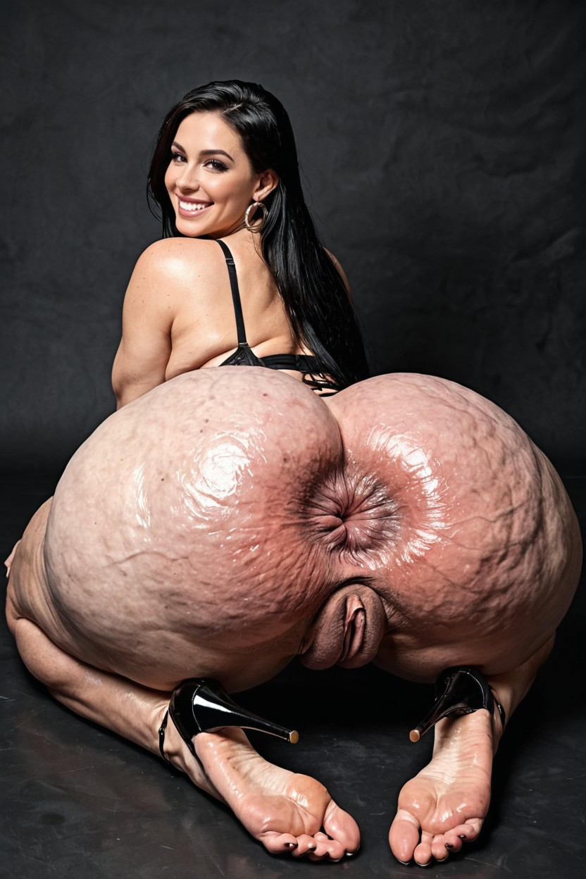 Hyper Wide Heels, Hyper Filthy Asshole, Curved Outward Toes AI Porn