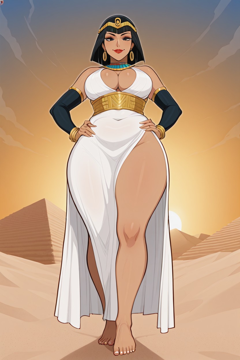 Thick Belly, Front View, Egyptian AI Porn