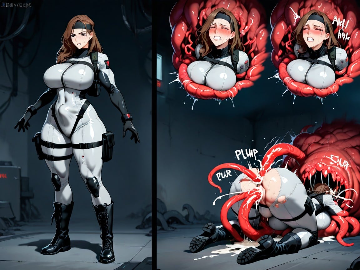 Motion Lines, And Detailed Face, Stomach Bulge AI Porn
