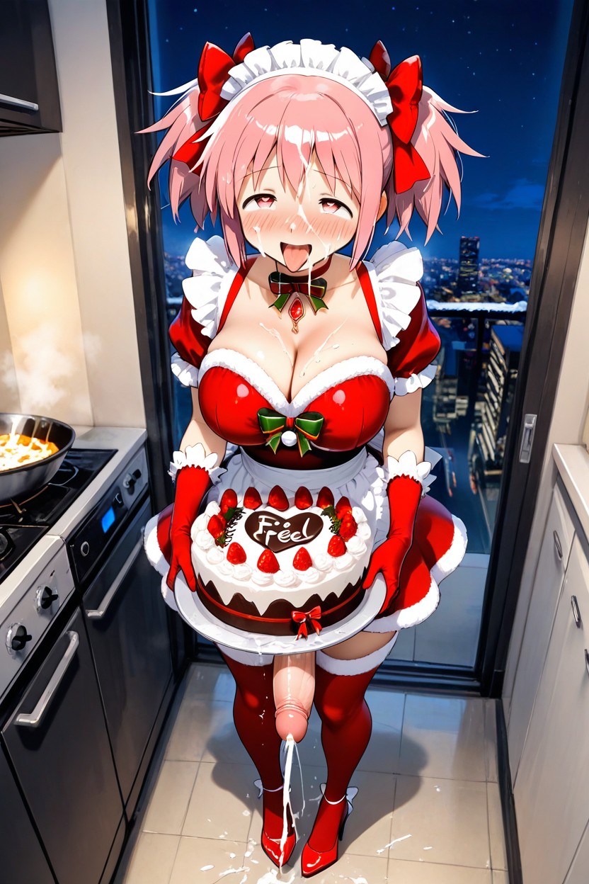 Ejaculation, Penis Bow Tie, Heart Eyes Hentai AI Porn