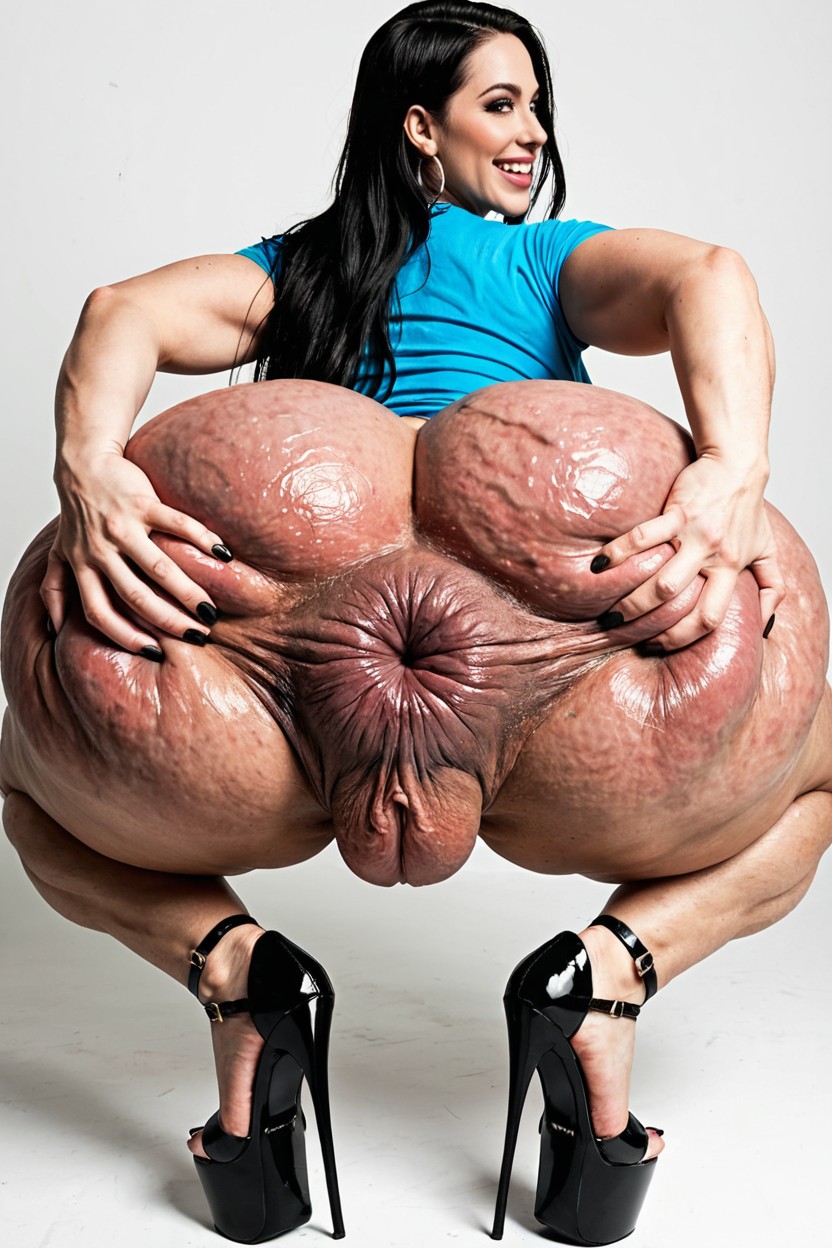 Hyper Oiled Butt, Perfect Feet Details, Hyper Wide Heels AI Porn