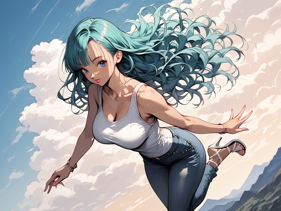 Flying Forward, Detailed Face, Pink Nails Hentai AI Porn