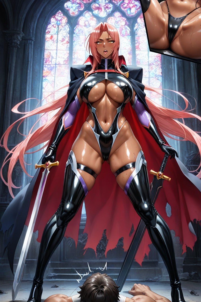 Confident, Cape Ripped, Bodysuit A Form-fitting Hentai AI Porn