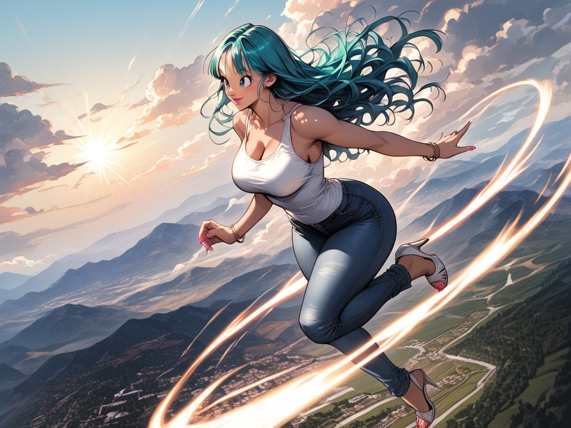 Pink Lipstick, Sunny, Wind In Hair Hentai AI Porn