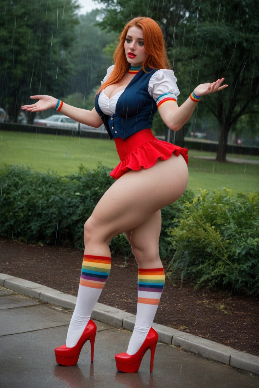 Side View, Colorful, Slut Makeup Porno IA