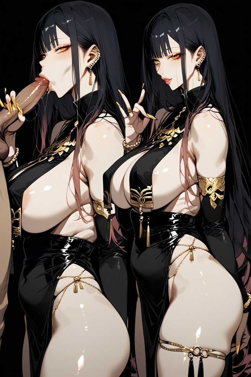Gold Jewelry, Gold Bracelets On Wrists, Seductive Gesture Hentai AI Porn