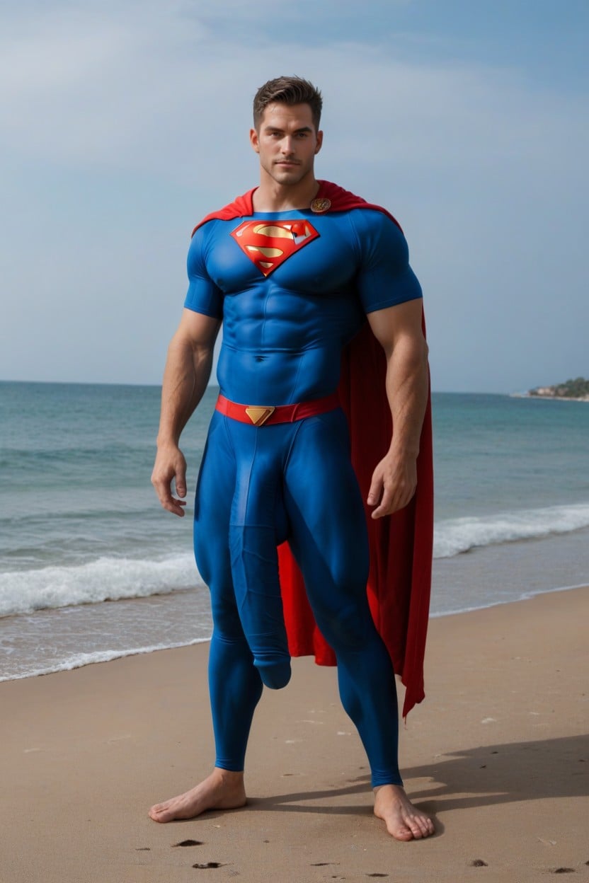 Spandex Wet Look Superman Suit, No Nudity, Cosplay Porno IA Gay