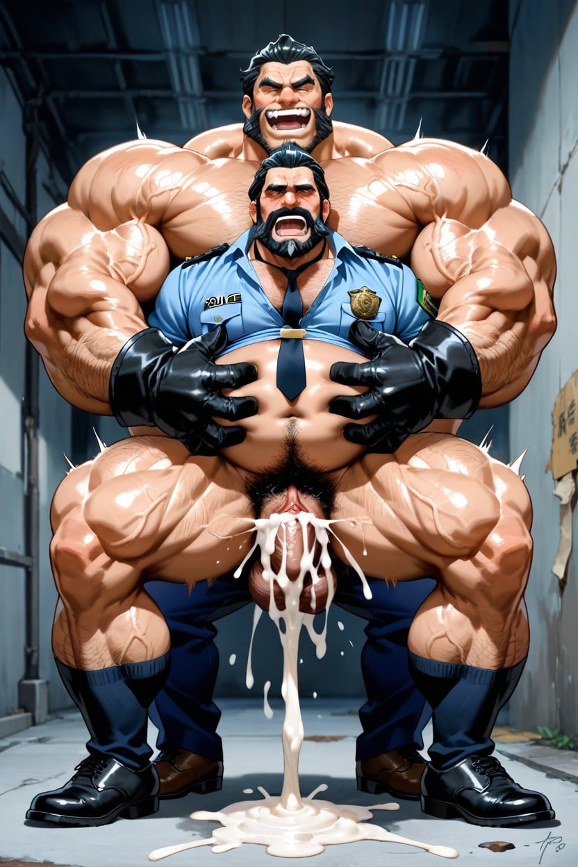 Graves Behind Male Police, Belly Full Of Cock, Male Police In Front Of The Graves Porno IA Gay