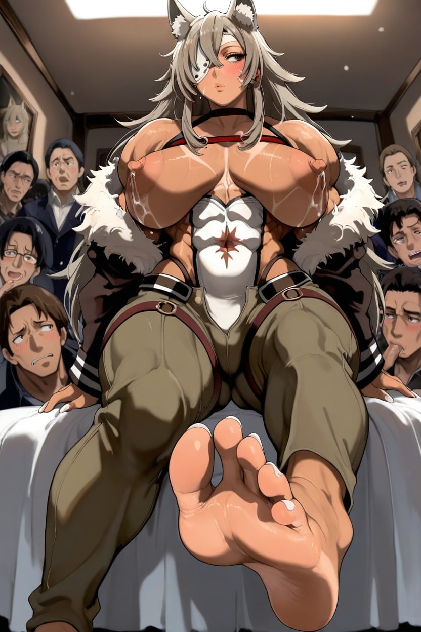 Very Muscular Female, Female Twice The Size Of Male, Males Hentai AI Porn