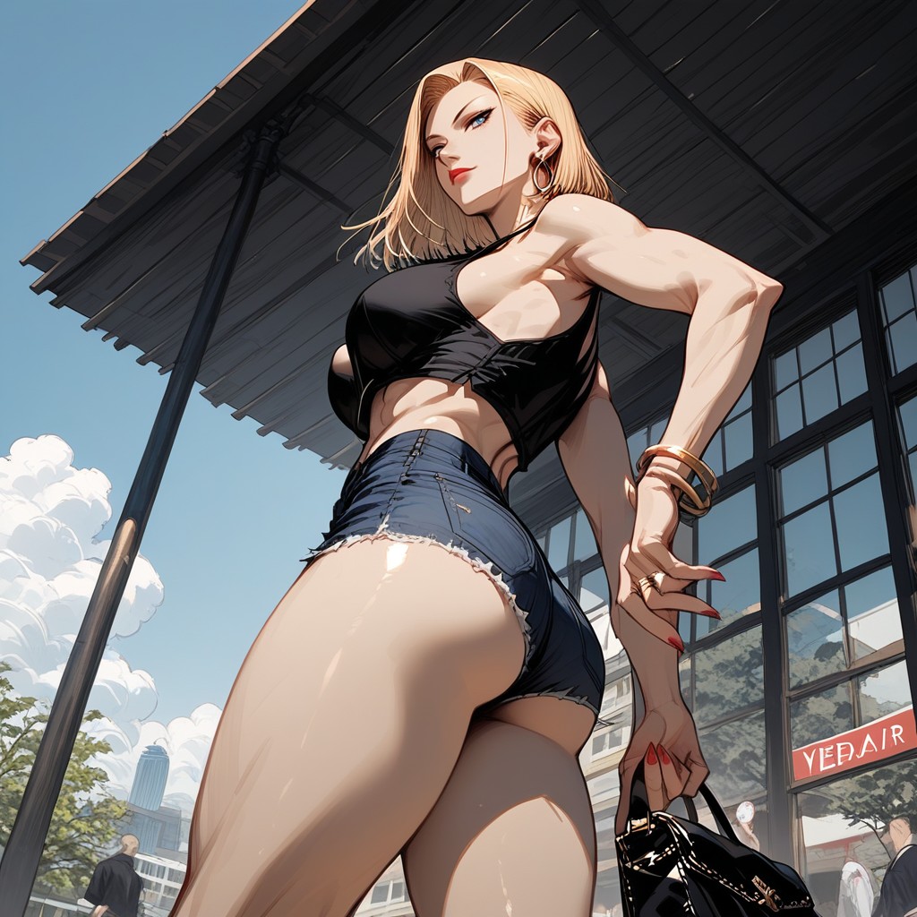 Tanned Skin, Rings, Red Lipstick Hentai AI Porn