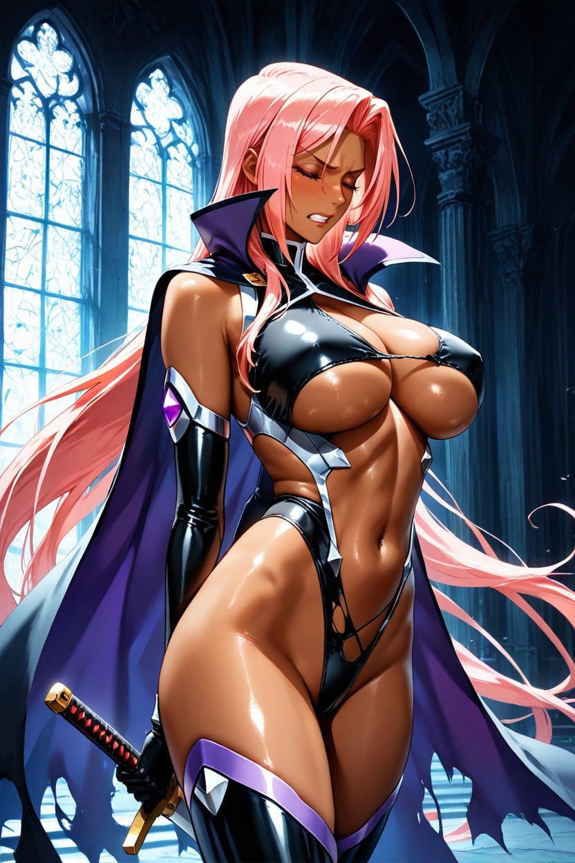 Hell Knight Ingrid From Taimanin Asagi, Hideous Church, Holding Her Sword Hentai AI Porn