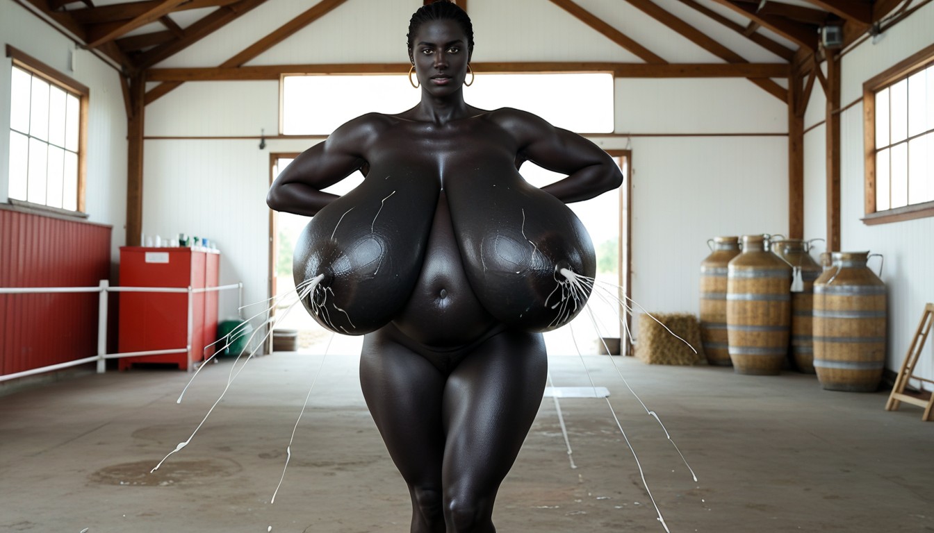 Nude, Voluptuous, Black Skin AI Porn