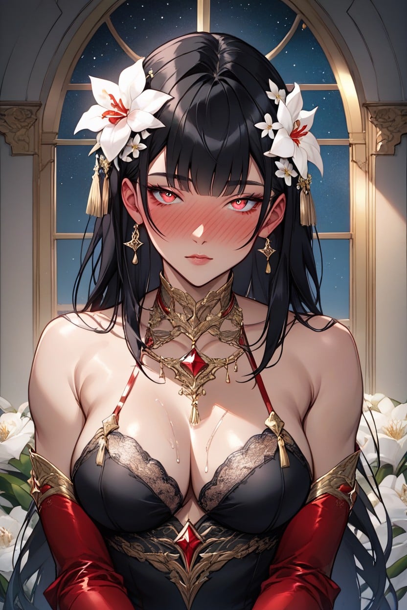 Red Heeled Boots, Window With View, Full-face Blush Hentai AI Porn