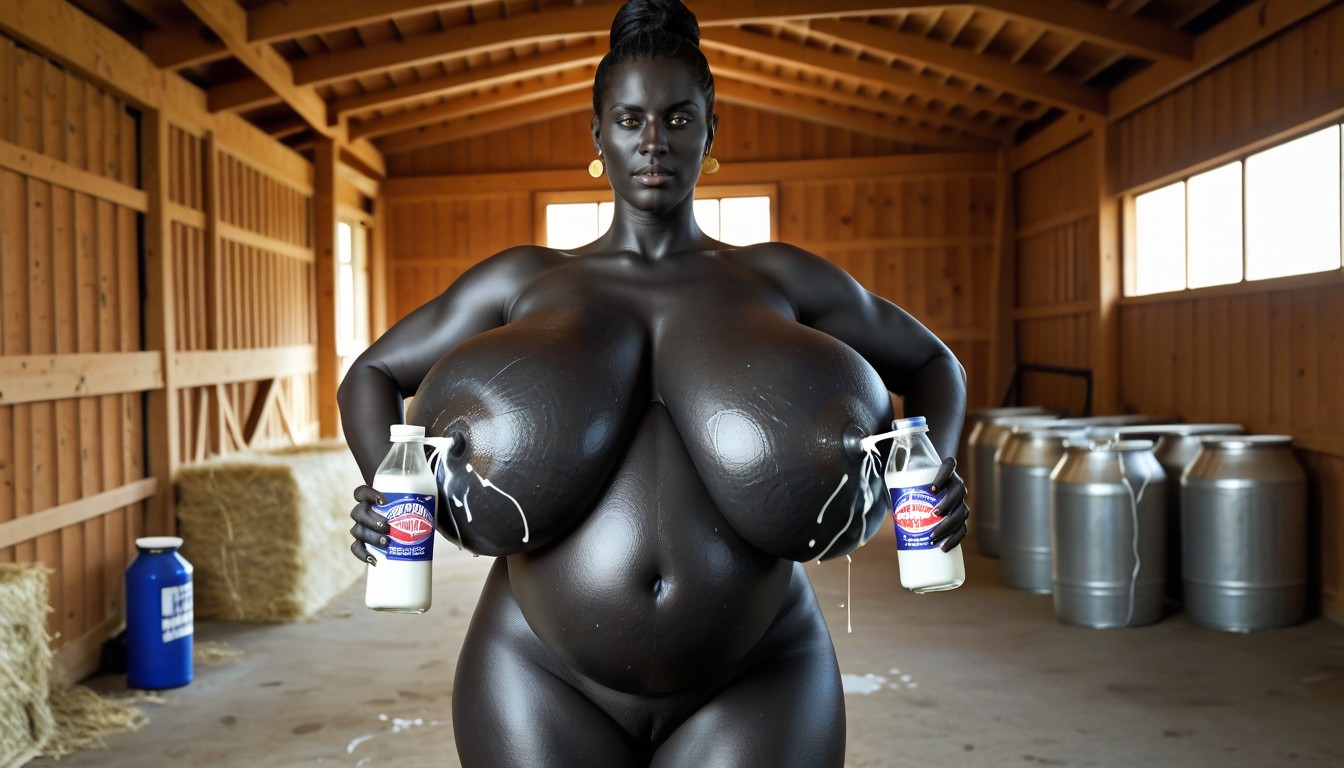 Colossal Breasts, Ethiopian, Hair Bun AI Porn