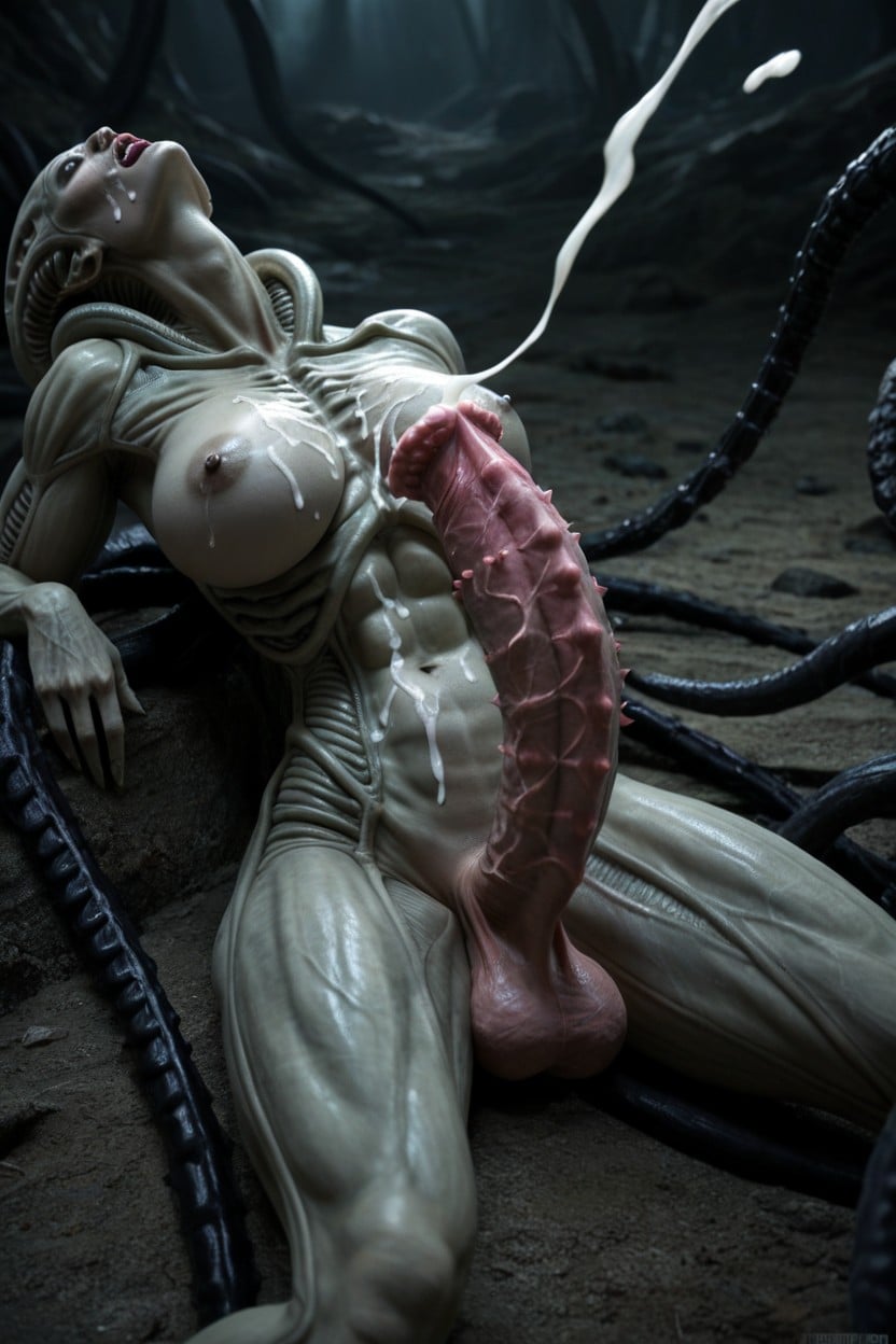 Fully Visible Penis, Tentacles, Ultra Detailed Face Shemale AI Porn