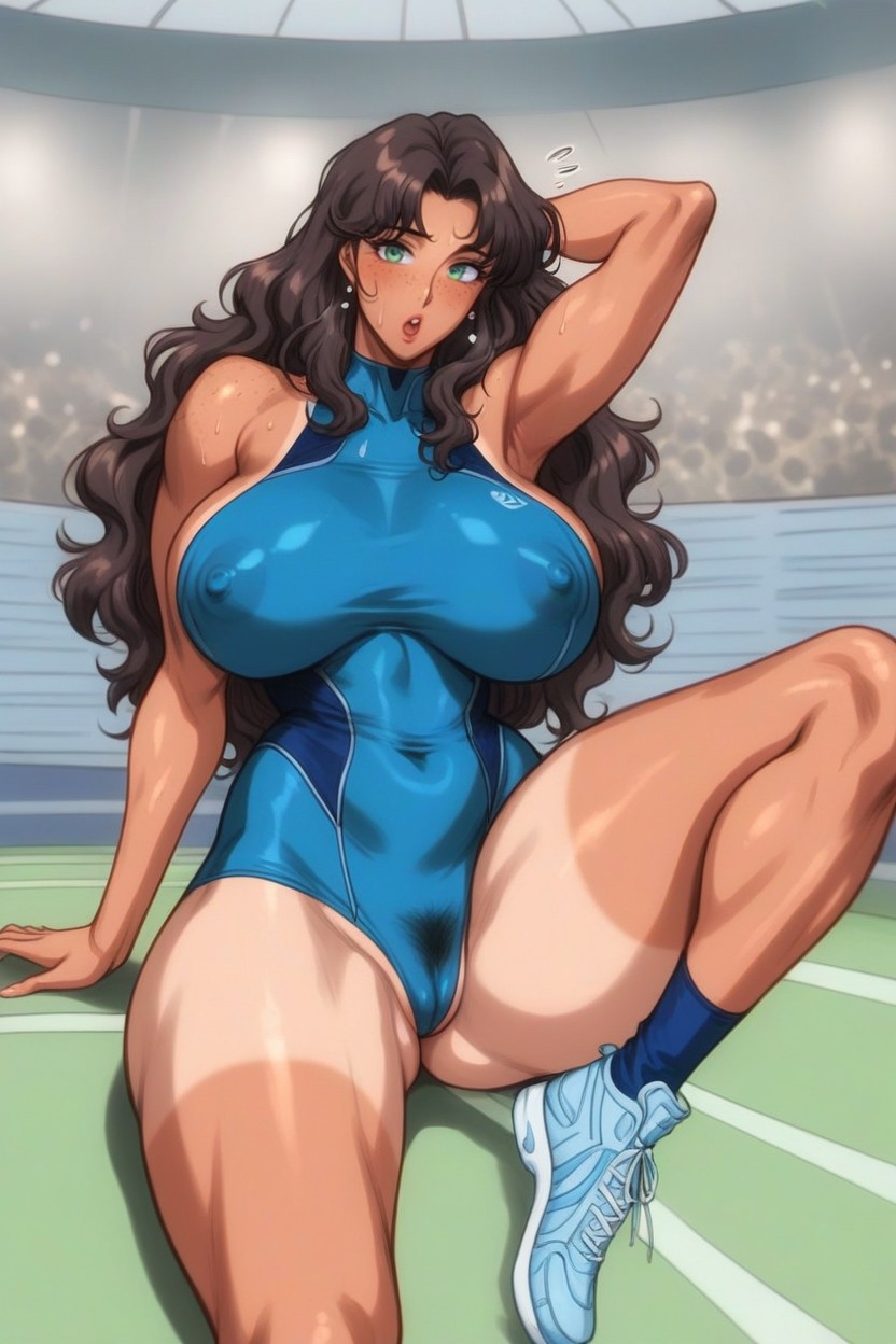 Blue Sneakers, Trimmed Pubic Hair, Tan Lines Hentai AI Porn