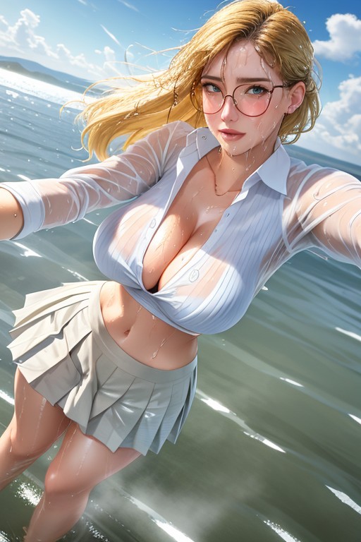 Hollow Cheeks, Sunset, Fine Head AI Porn