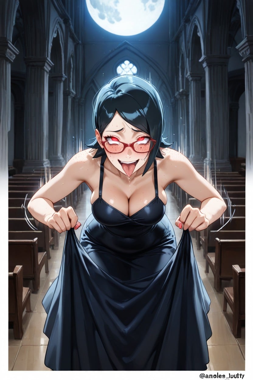 Sarada Uchiha, Totally Lewd, Prays Fervently Hentai AI Porn