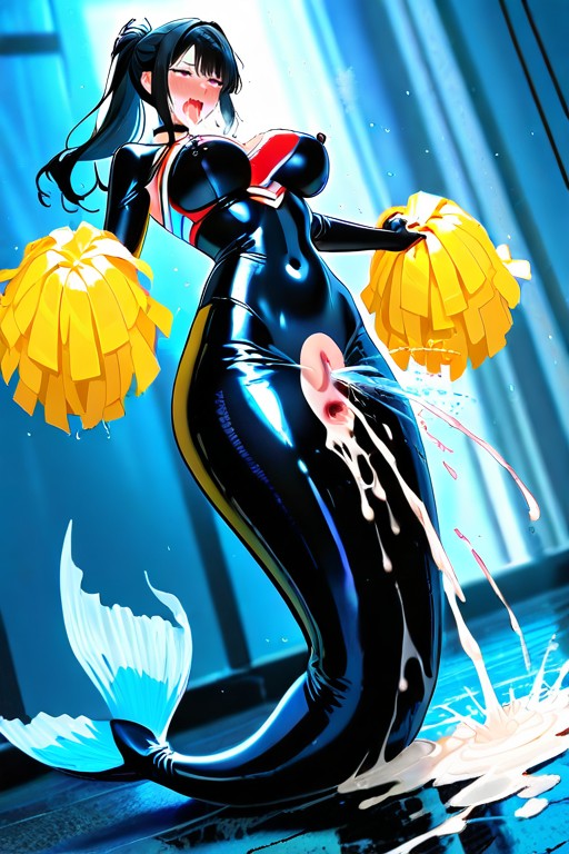 Black Hair, Motion Lines, Embarrassed Hentai AI Porn